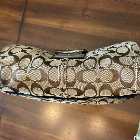 Coach 11862 Signature Soho Hobo Buckle Flap Pocket Bag Khaki Brown - Picture 13 of 16